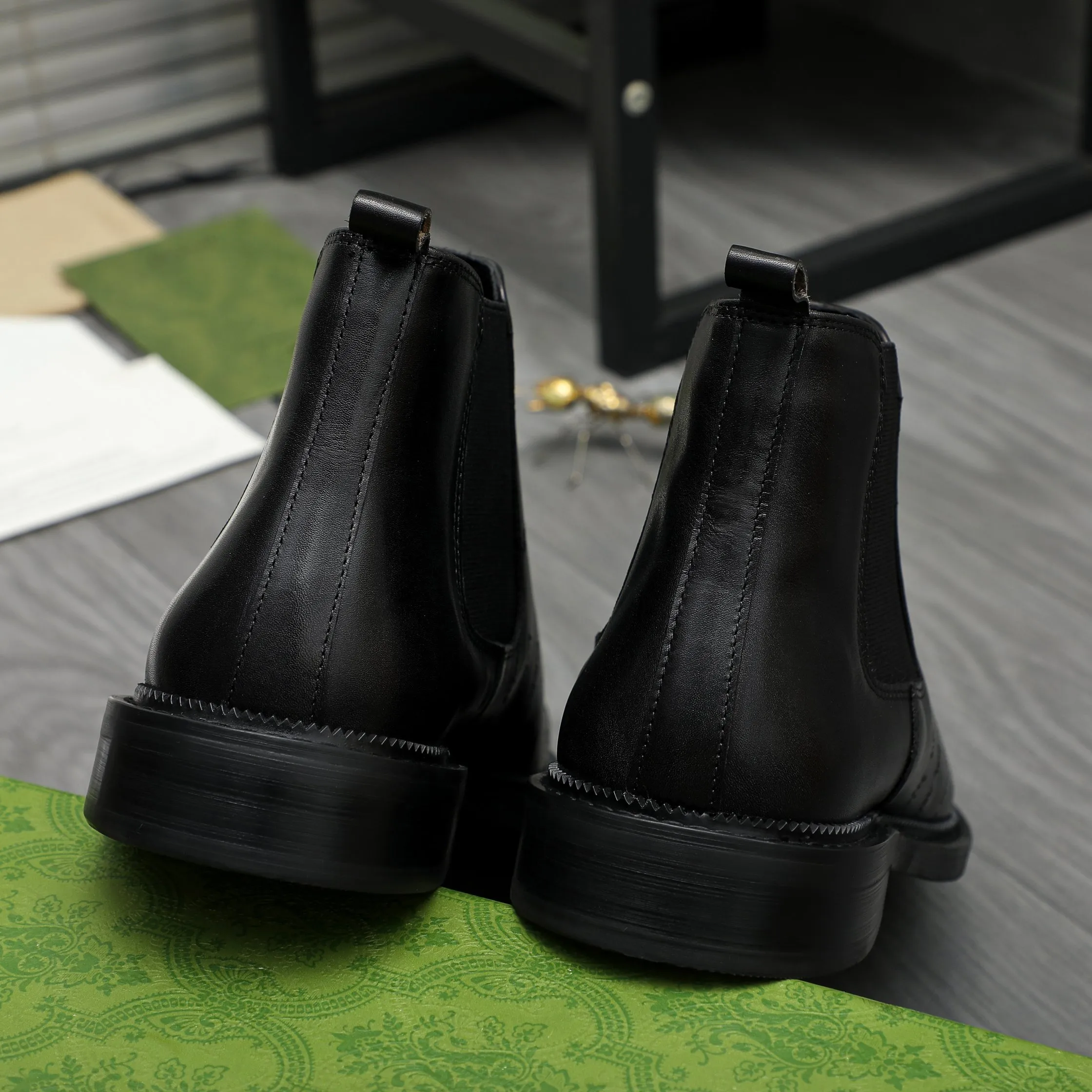 Men's shoes 💰p620 Product trademark: GUCCI "Gucci" high-top business leather shoes Regular size: 37-46 (37.46 custom-made, non-refundable) Product materials: Selected carved cowhide upper, pigskin lining, rubber outsole